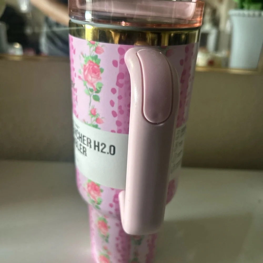 Stanley Pink Floral Quencher Tumbler LoveShackFancy - Picture 4 of 6